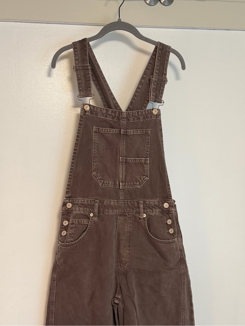 Free People Brown Denim Overall barrel Jean